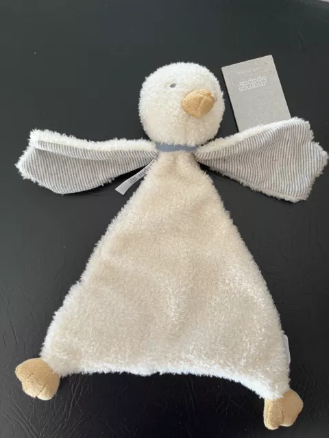 Mamas And & Papas Cream Fluffy Duck Bird Comforter Toy Comfort Blanket BNWT NEW