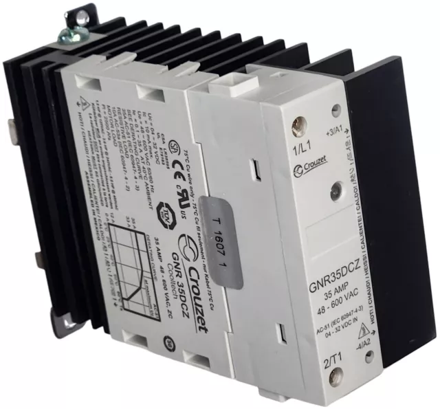 Crouzet GNR35DCZ, Solid State Relay, Din Rail Mount 48-600 VAC, 4-32 VDC, 35 Amp