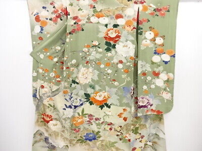 3644073: Japanese Kimono Rare! Antique Five Crest Bridal Furisode  & Juban S