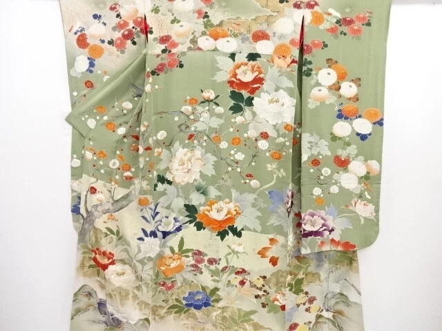 3644073: Japanese Kimono Rare! Antique Five Crest Bridal Furisode  & Juban S