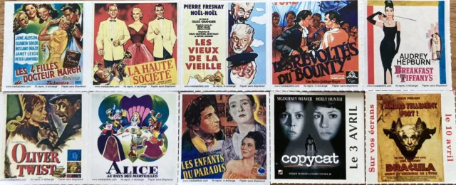 joli lot de 10 tickets cinema différents avec des affiches de films