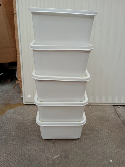 5 x bañera de helado de plástico vacío 2 kg 2 litros con tapas
