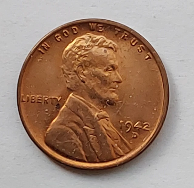 1942 D Lincoln Cent Wheat Penny Gem Red Uncirculated