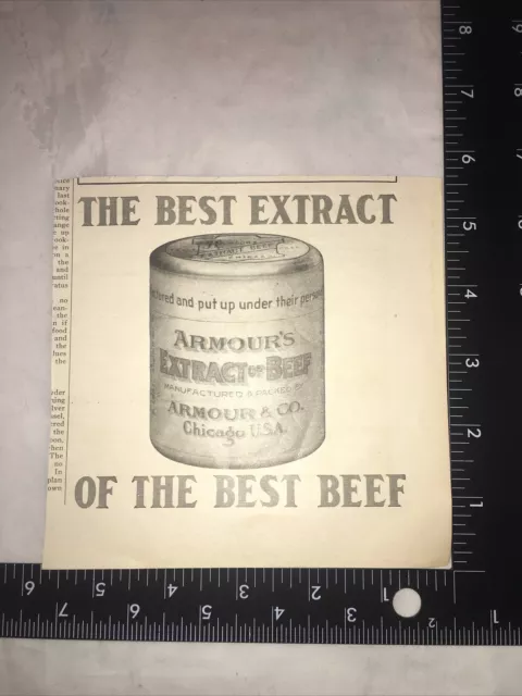 Vtg Armour's Extract of Beef 1907 Print Ad