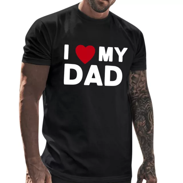 Male Summer Casual I Love My Dad Printed T Shirt Big And Tall Men's Shirts 2