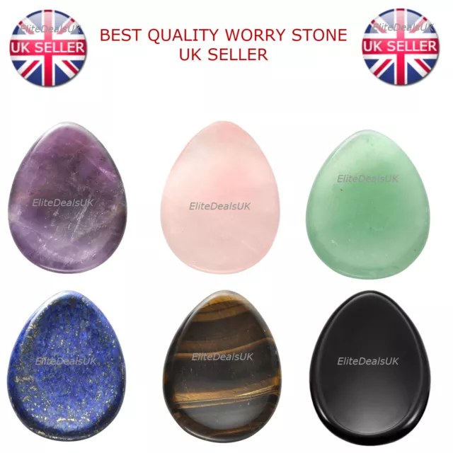 Reiki Energy Charged Thumb Worry Stone Crystal Palm Stone Cabochon Natural Uk