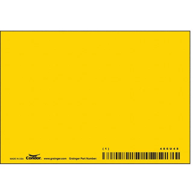 CONDOR 486U48 Safety Sign,3 1/2 inx5 in,Aluminum