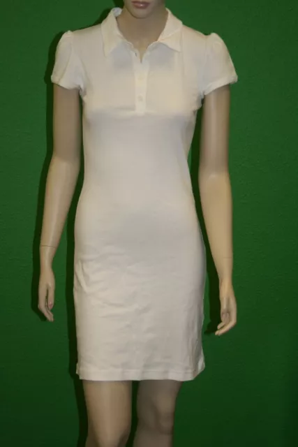 PETIT BATEAU Women's White Short Sleeve Polo Dress 77996 Sz 18 Large NEW $90