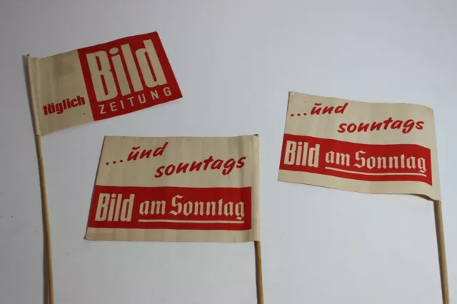 1 Fähnchen BILDzeitung 60er Jahre  Kiosk Werbung  Sammler selten rar Top