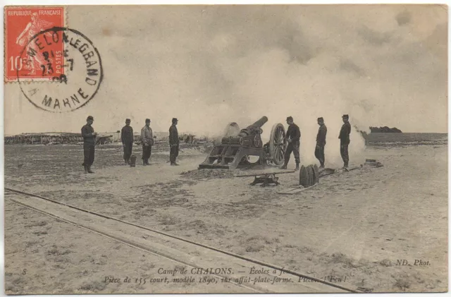 CHALONS SUR MARNE - Marne - CPA 51 - Vie MILITAIRE - le camp - Artillerie Canons