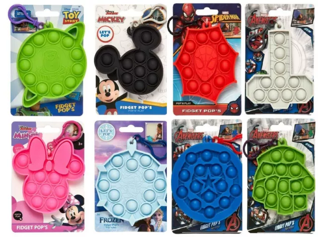 Disney & Marvel Avengers Handschmeichler Poppers Pop It Stress Charakter Spielzeug Schlüsselring