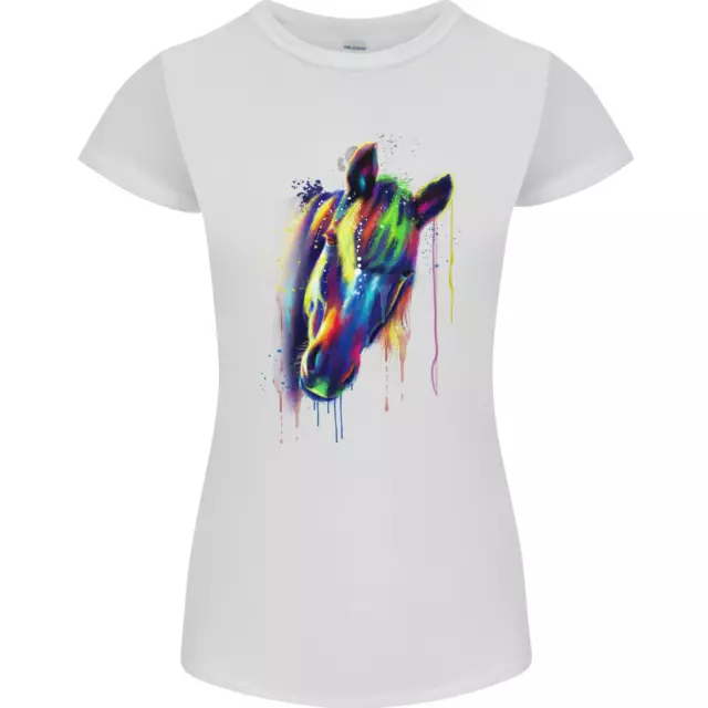 Watercolour Horse Womens Petite Cut T-Shirt