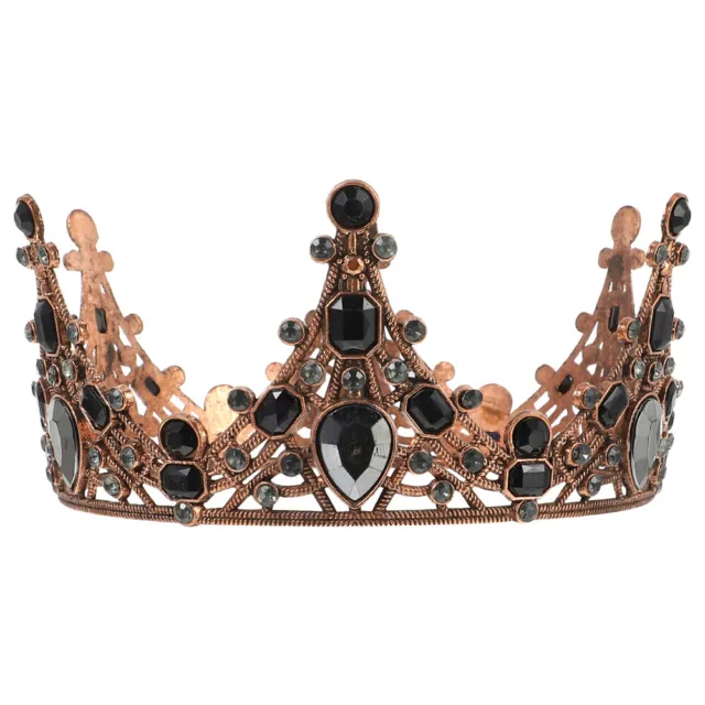 Baroque Crowns Black Copper Rhinestone Vintage Tiaras Wedding Headdress