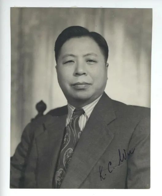 K.c. Wu Chinese Leader Signed Photo Taiwan Rare China Autograph 吳國楨 Kuomintang