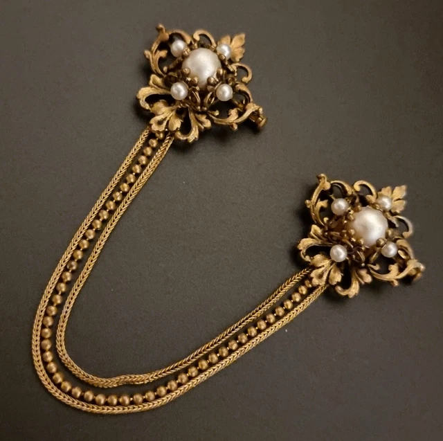 Broche Vintage En Métal Doré - Environ 4 Cm - Occasion, Dorure Un Peu Usée
