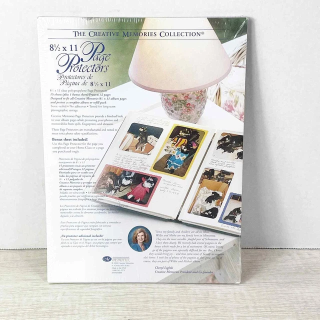 Protectores Creative Memories 8 1/2 X 11 páginas transparentes 15 hojas + 1 bono sellado