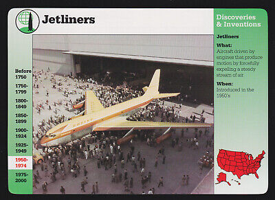 JETLINERS Jet Airplane First Boeing 707 1954 Photo GROLIER STORY OF AMERICA CARD