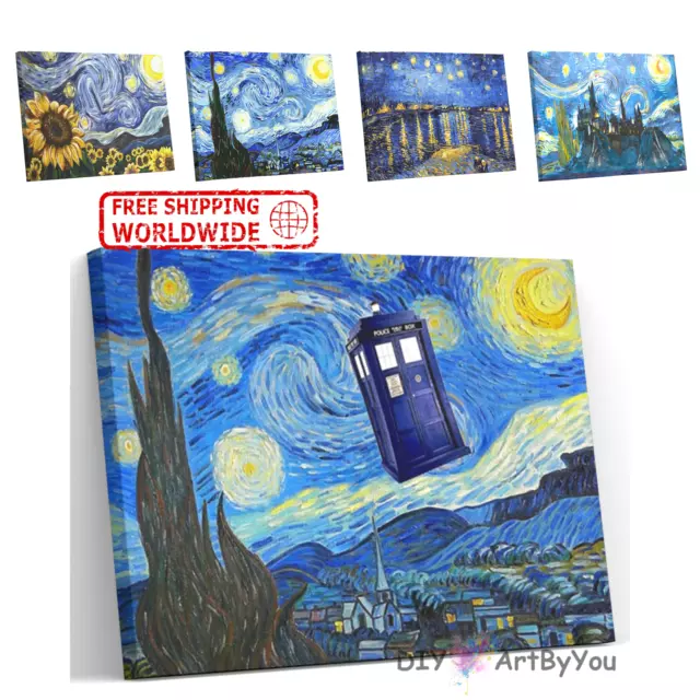Paint By Numbers Kit DIY Oil Painting Canvas Art Starry Night Van Gogh Decor