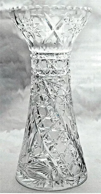 Antique ABP American Brilliant Crystal Cut Glass Vase