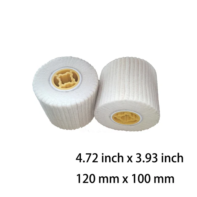 White Wool Felt Wire Drawing Wheel Buffing Drum Mirror Burnishing 4.72” x 3.93”