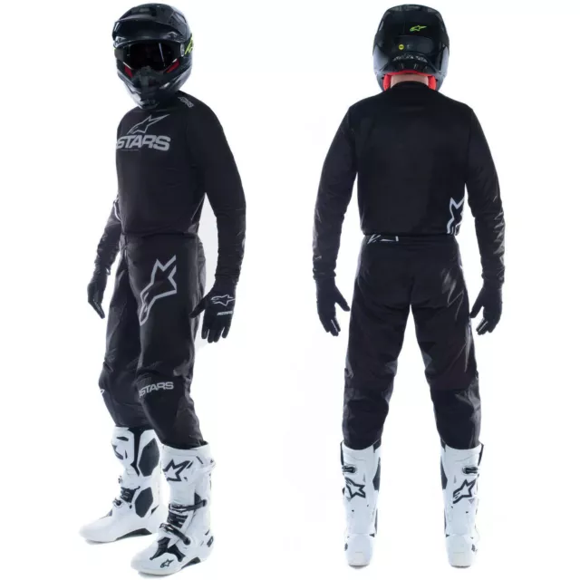 2022 Alpinestars Fluid Motocross Mx Kit Pants Jersey - Graphite Black / Grey