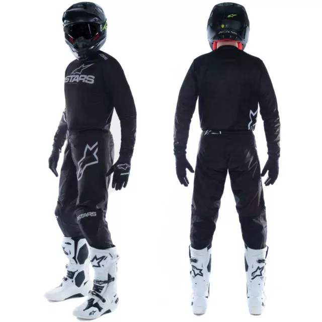 2022 Alpinestars Liquide Motocross MX Kit Pantalon Jersey - Graphite Noir/Gris