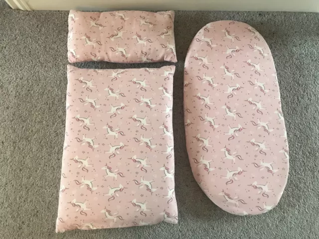 Mattress Pillow Duvet Pink Unicorn For Mamas & Papas Dolls Ultima Giovani Pram