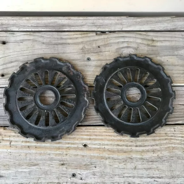 Lot 2 International IH Cast Iron Planter Seed Plates 1978A & 1975A
