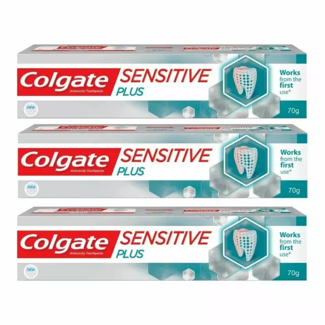 3x Colgate Sensitive Plus Soulagement instantané du dentifrice 70 g Formule...