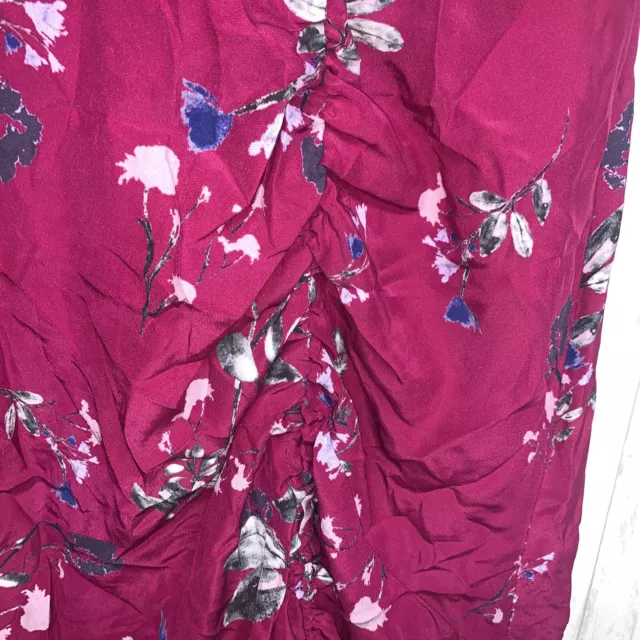 Womens Size 6 Parker Jagger Dress Floral Silk  Ruched Front EUC 3