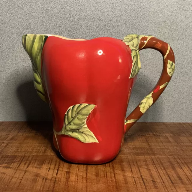 Large Red Apple Ceramic Pitcher made by LTD commodities