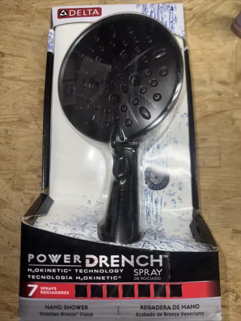 Delta Power Drench 7-Spray Handheld Showerhead-Venetian Bronze