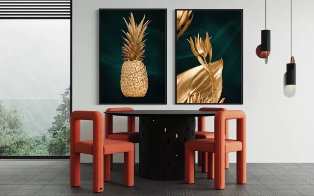 Pineapple modern set of 2 wall canvas print framed home decor Made In Australia 3