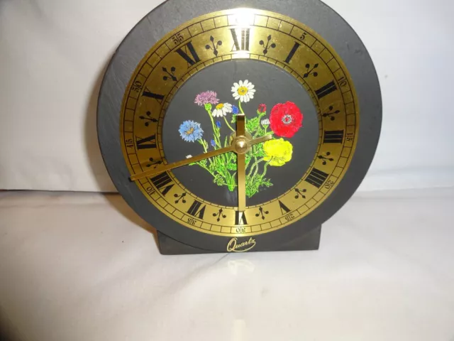 Beautiful Welsh Hand Crafted & Painted 500 Million Years Old Slate Mantel Clock