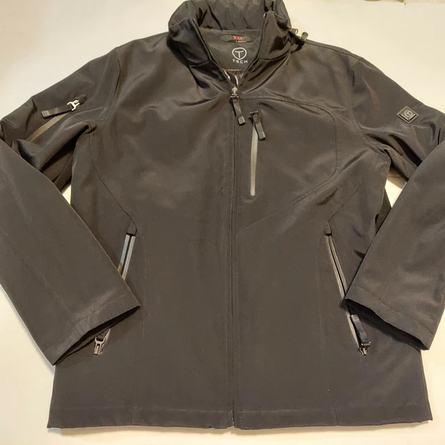 Tumi Tech Mens Medium Bionic Quilted Lined Full Zip Jacket Black Three Pocket