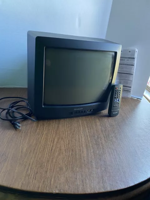 Sharp 13" CRT TV Retro Gaming Color Television 13J-M100 W/ Remote & Manual Works