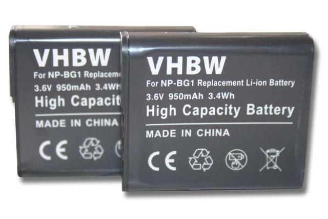 2x BATTERIA 0.95Ah PER Sony Cybershot DSC-W110 / DSC-W115 / DSC-W120
