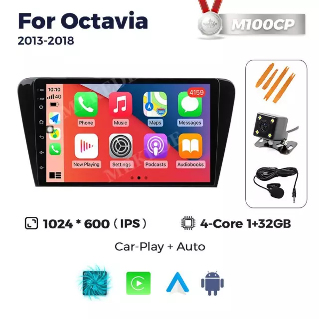 For Skoda Octavia 3 2014-2018 Android 13 Car GPS Navi Stereo Radio Carplay Auto