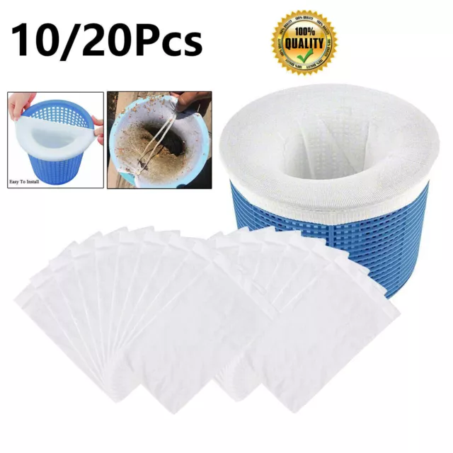 10/20pcs Swimming Pool Spa Skimmer Basket Filter Saver Bag Fine Mesh Screen Sock