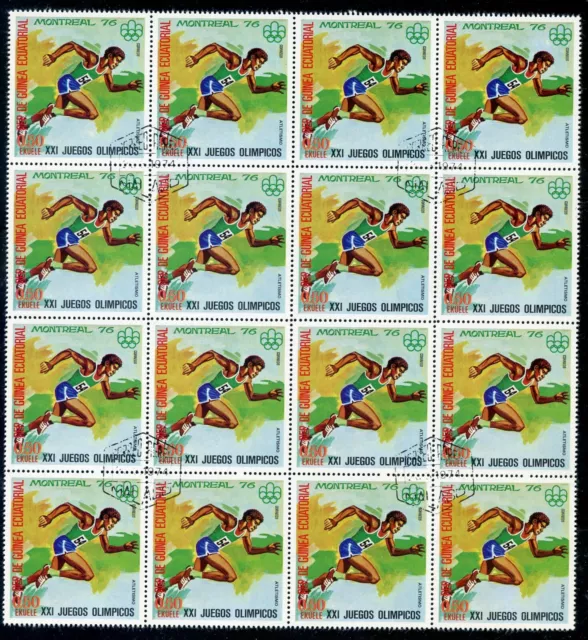 Stamp / Timbre Guinea / Guinee / Bloc De 16 Timbres / Sport / Montreal / Course