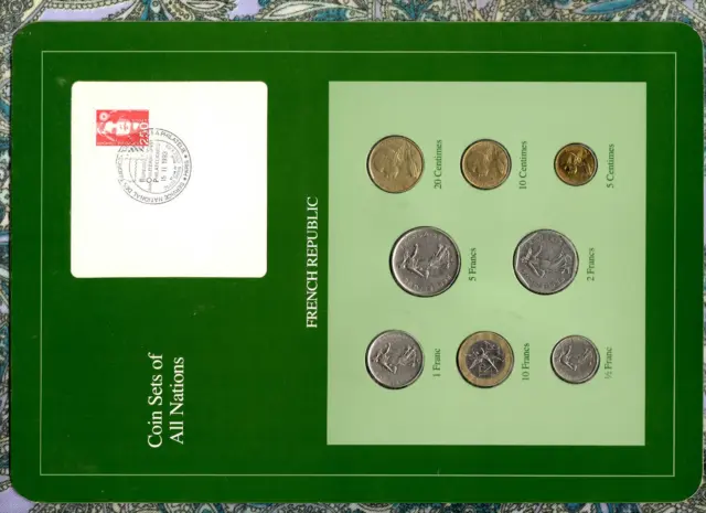 Coin Sets of All Nations France French 1970-1991 UNC 2 Franc 1982 10 Francs 1990