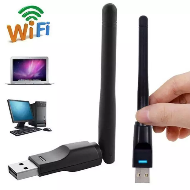 'USB WiFi Wireless PC Dongle Adapter Antenna Receiver Internet Laptop Computer*