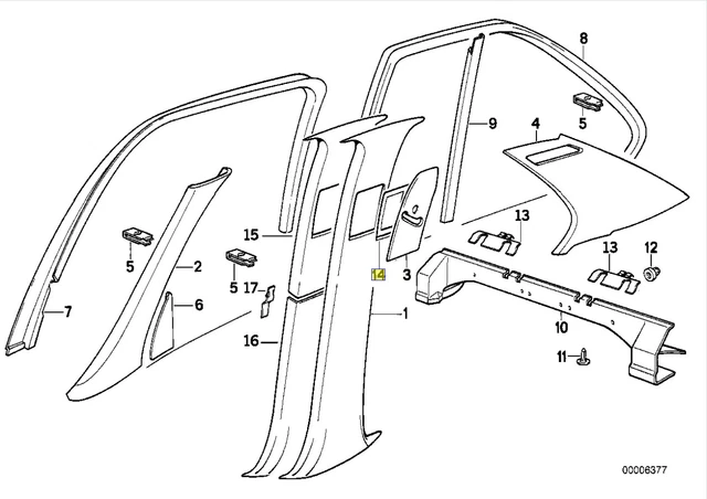 Joint De Porte Pilier B Gauche+droite Pour Opel Astra H (2004-2010) - Noir ABS - Réf OEM 13123710/13123711