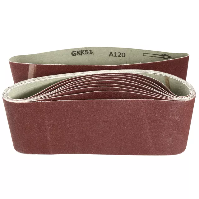 10pcs 100mm x 610mm  Sanding Belt 120 Grit File Sander Sandpaper Aluminum Oxide