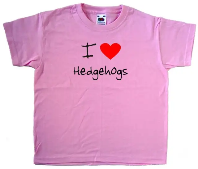 I Love Heart Hedgehogs Pink Kids T-Shirt