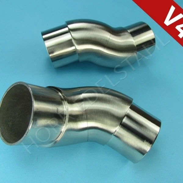 Connecteur Coudé Pour Tuyau Garde-Corps - Acier Inoxydable V2A (1.4301) - Finition Polie