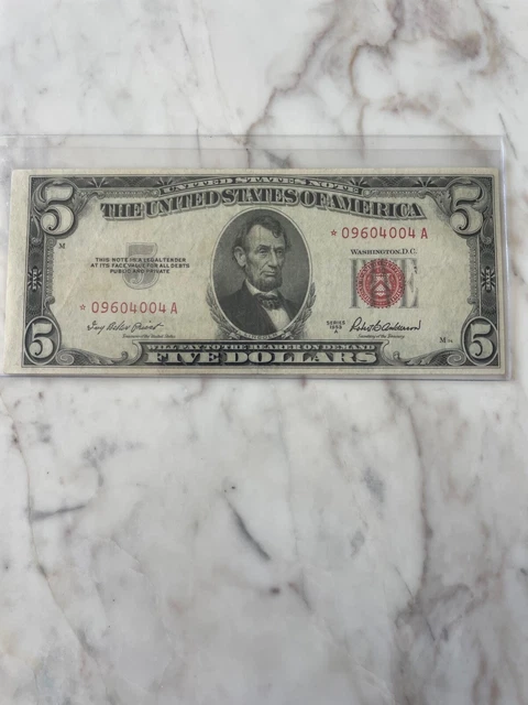 1953 A $5 Dollar Star Error Cut Note Uncirculated * 096044004 A !!!