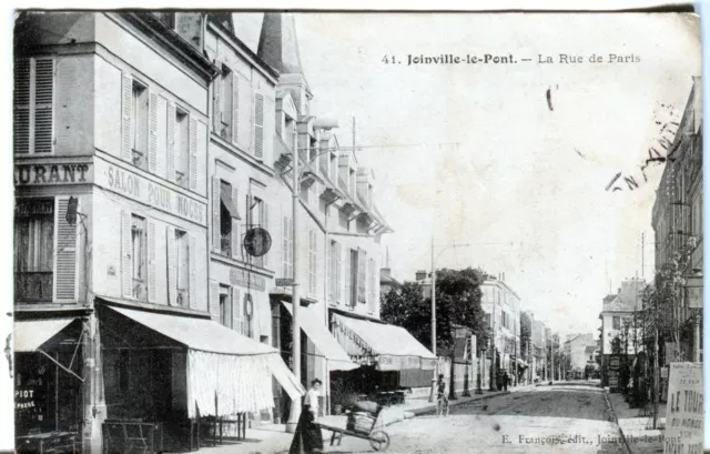 France Joinville - La Rue de Paris old E. Francois published postcard