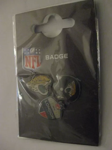 2018 Nfl London Jacksonville Jaguars American Football Set Of 3 Metal Pin Badges