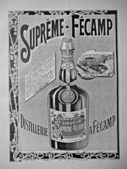 Publicité De Presse 1903 Liqueur Supreme Fecamp Distillerie Fécamp